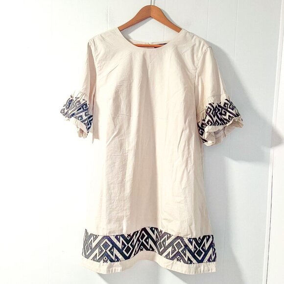 Banana Republic Embroidered-Sleeve Mini Dress, NWOT Medium Petite - Picture 2 of 10